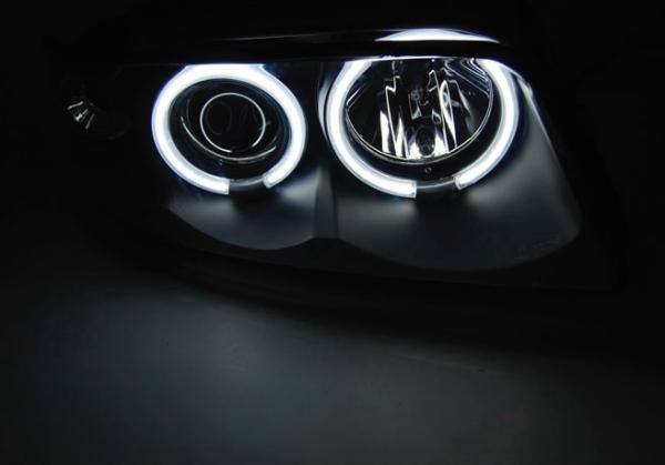 LED Angel Eyes Scheinwerfer für Audi A4 B5 94-98 schwarz CCFL